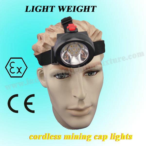 3.7 V Mini LED Miners Cap Lamp 4000lux 2.8Ah For Construction / Marine 0